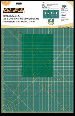 Olfa Continuous Grid Rotary Mat Set 35inx70in Green