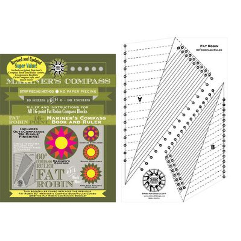 Fat Robin Mariners Compass Book and Ruler Combo