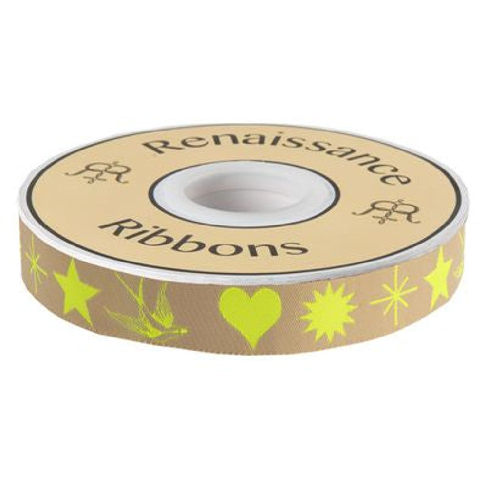 Renaissance Ribbons Fairy Flakes Ribbon in Moonbeam 7/8in wide