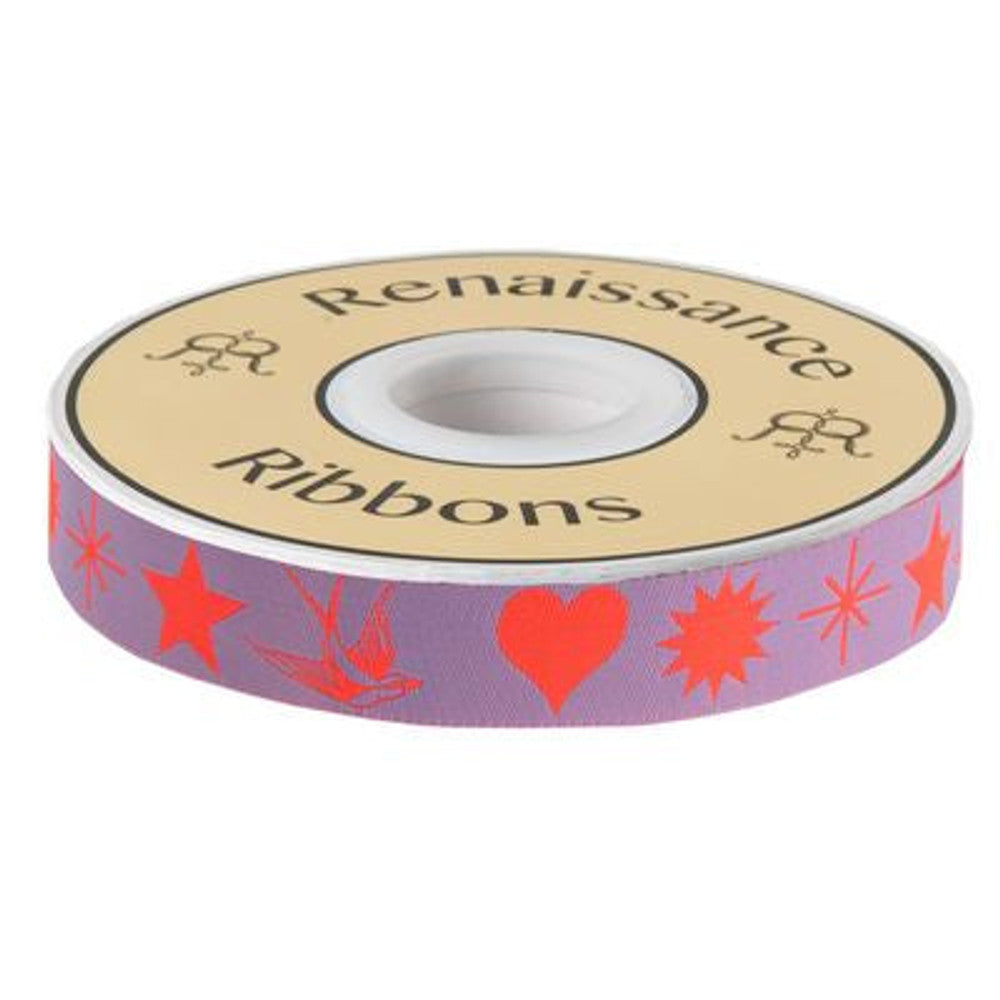 Renaissance Ribbons Fairy Flakes Ribbon in Mystic 7/8in wide