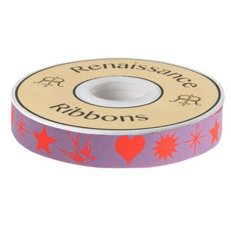 Renaissance Ribbons Fairy Flakes Ribbon in Mystic 7/8in wide