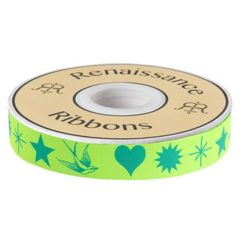 Renaissance Ribbons Fairy Flakes Ribbon in Spirit 7/8in wide