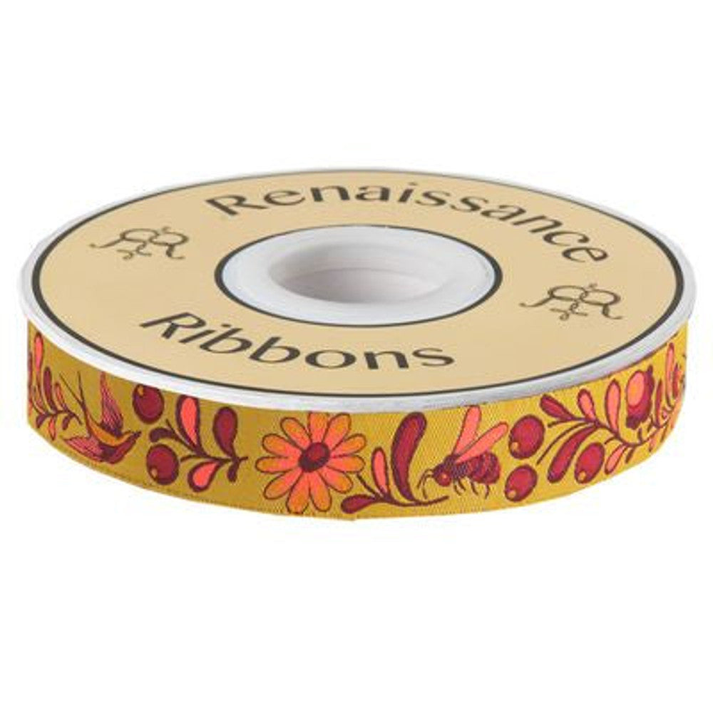 Renaissance Ribbons Birds & Bees Ribbon in Original 7/8in wide