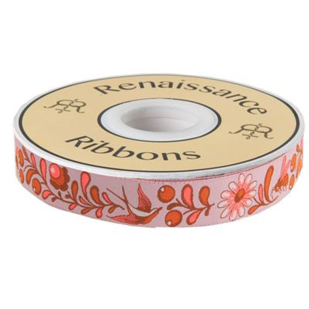 Renaissance Ribbons Birds & Bees Ribbon in Cosmic 7/8in wide