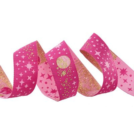 Renaissance Ribbons Meteor Shower in Blush 7/8 15 yd