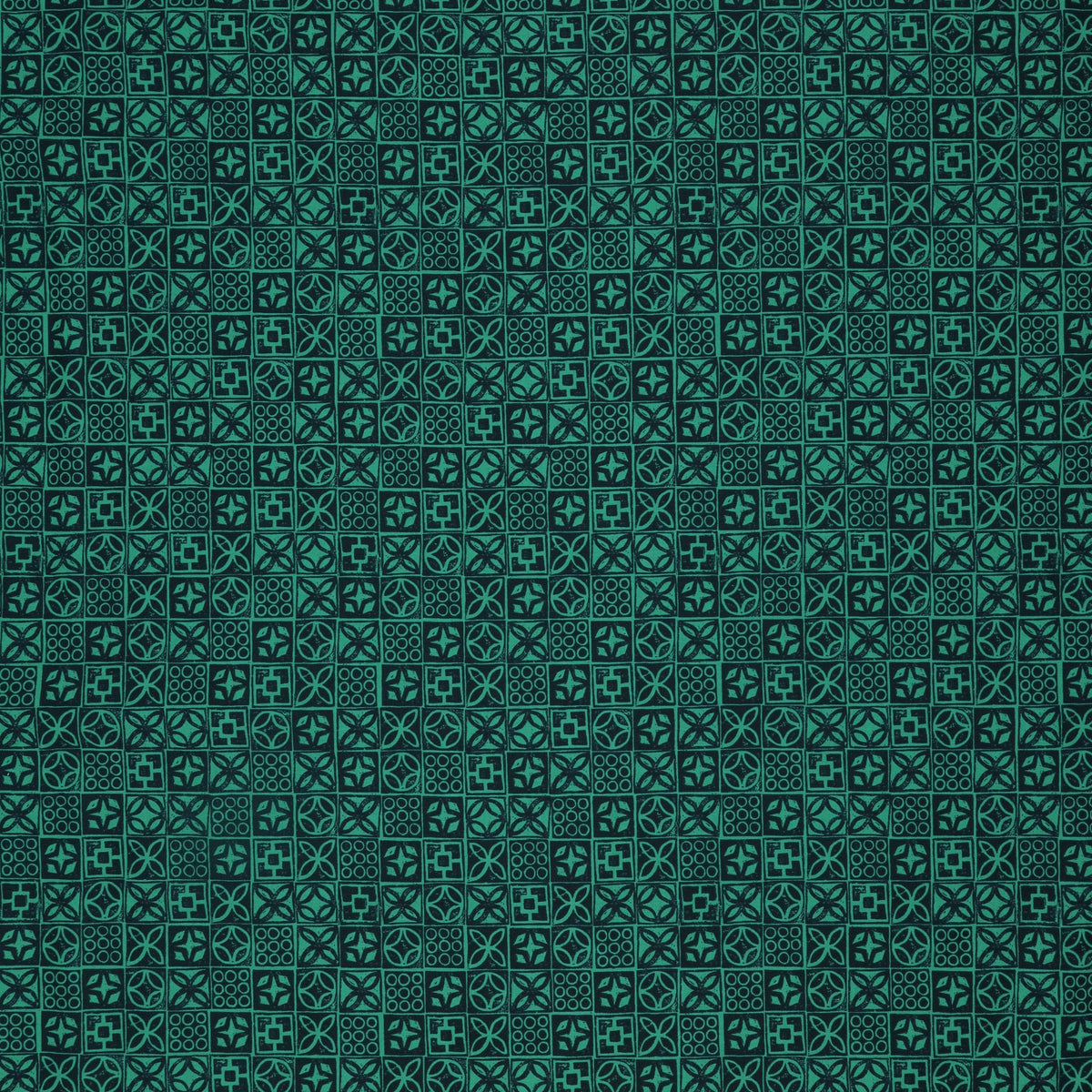Poolside Too Fabric Collection - Architectural Blocks Peacock