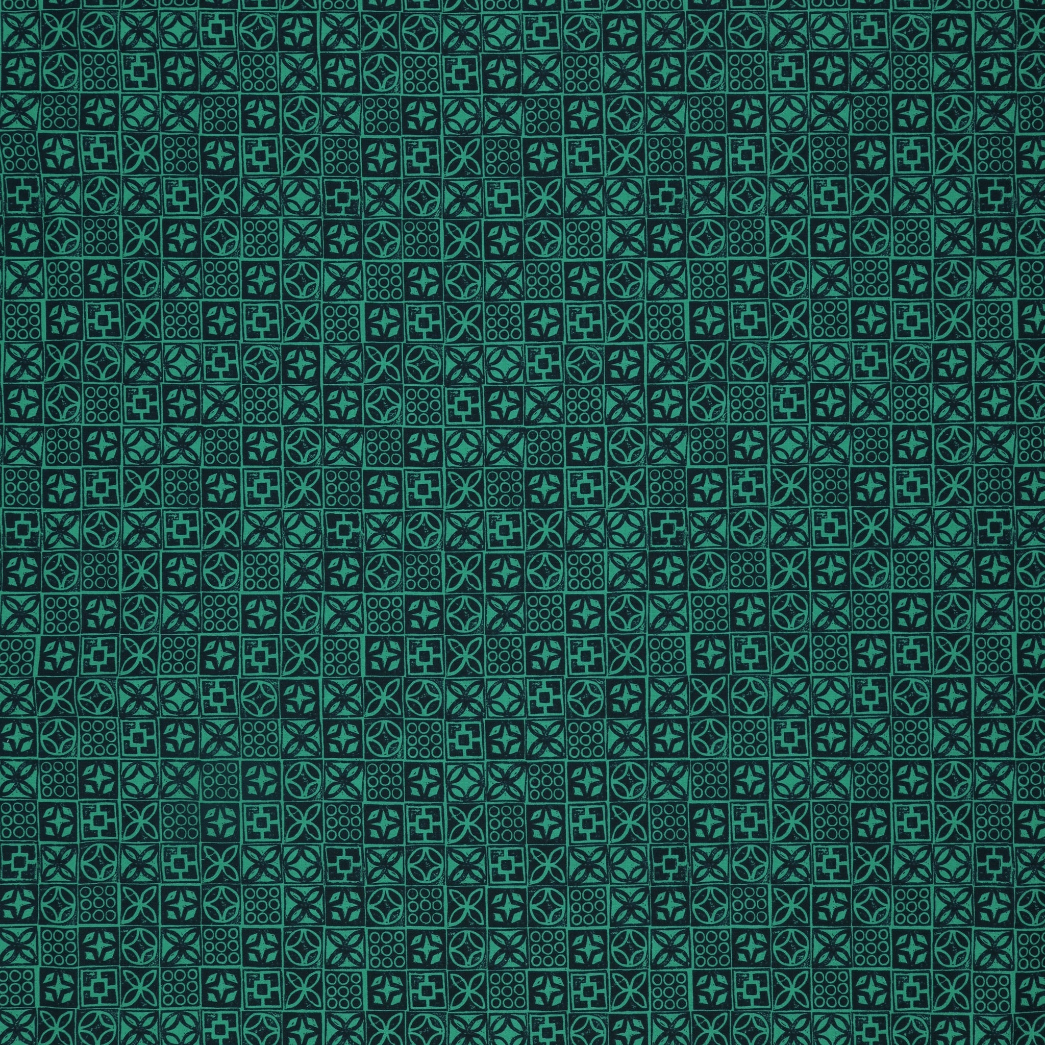 Poolside Too Fabric Collection - Architectural Blocks Peacock