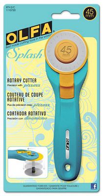Olfa Splash Rotary Cutter 45mm Aqua Blue