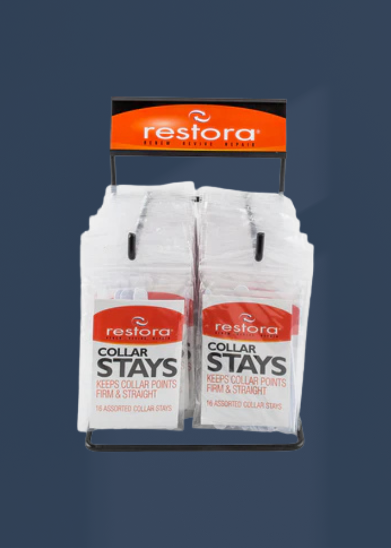 Restora Assorted Collar Stays Display Refill Packs For Resale - 16/Bag - 50/Box