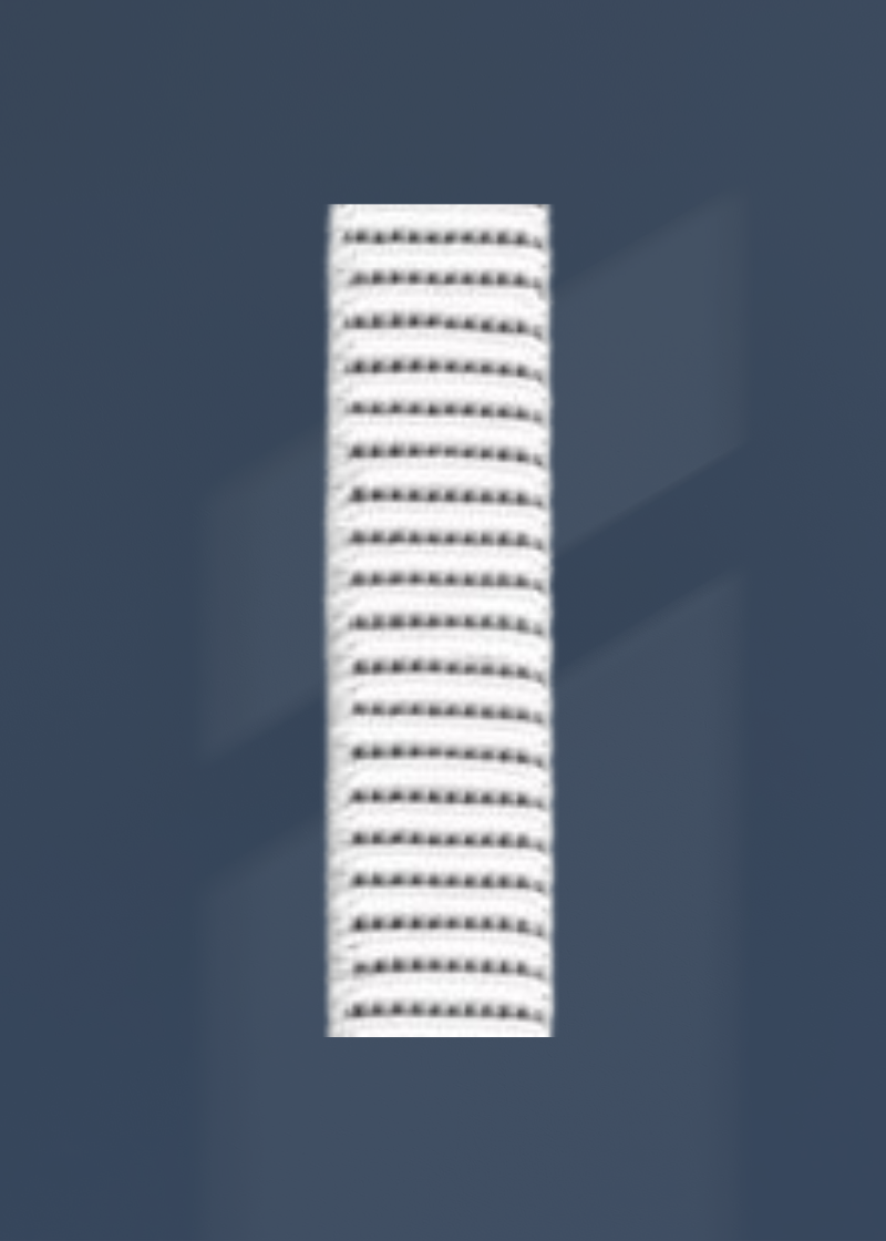 Ribbed Non-Roll Elastic - 1 1/2" x - White