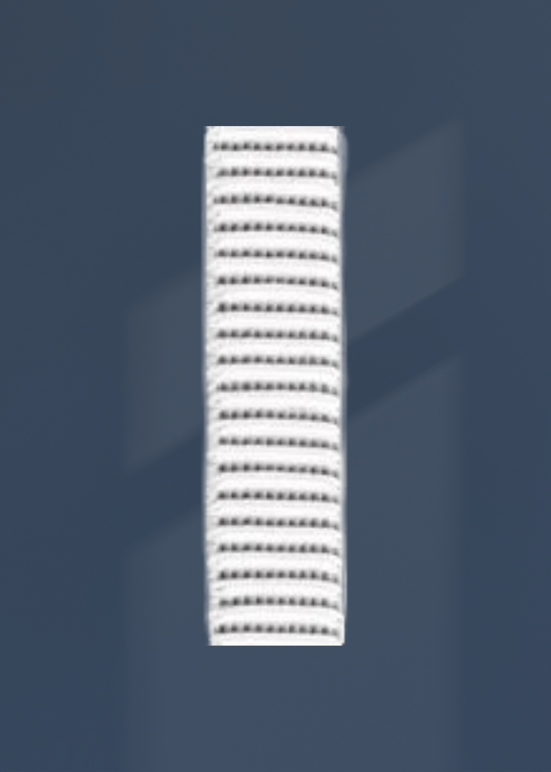 Ribbed Non-Roll Elastic - 1" x - White