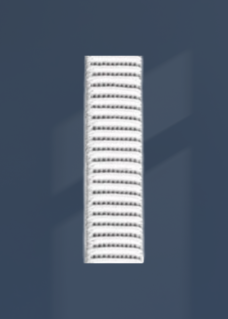 Ribbed Non-Roll Elastic - 2" x - White