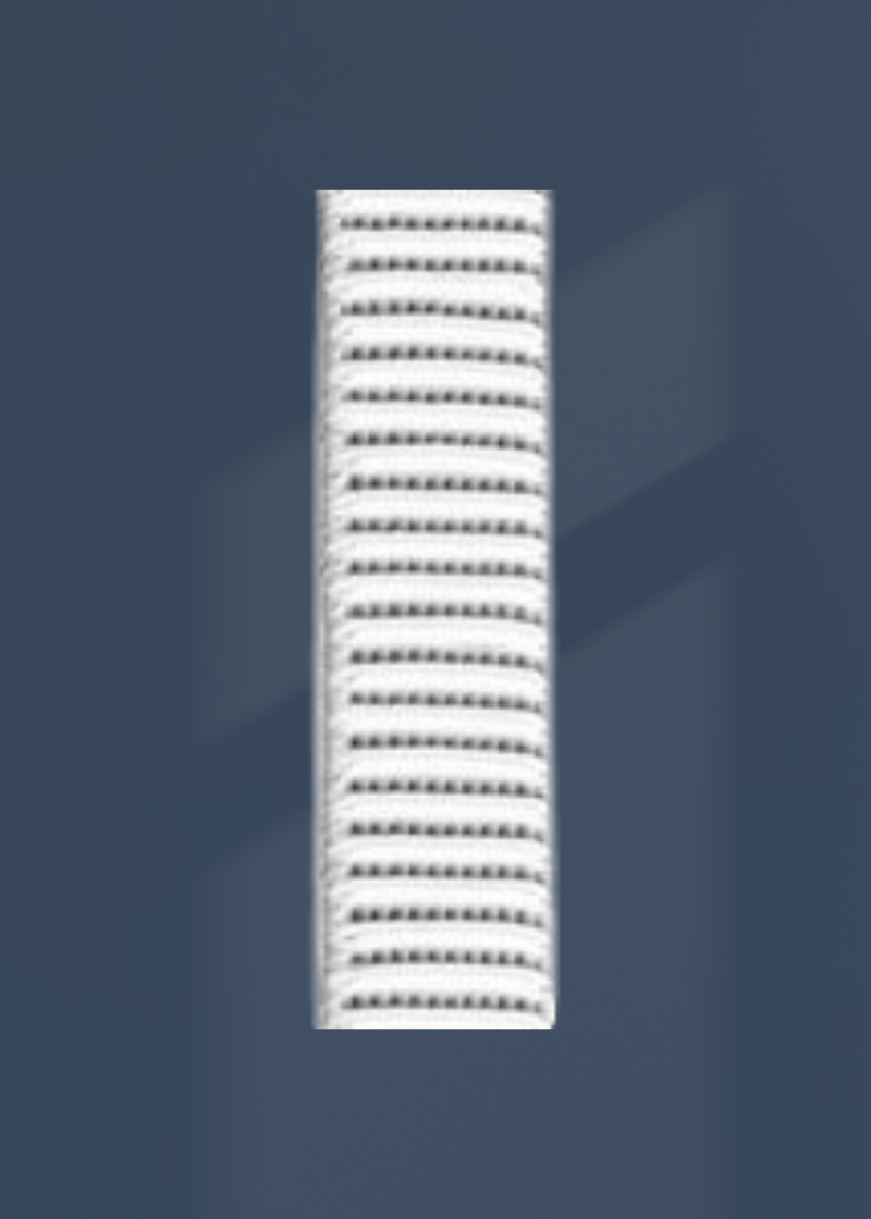 Ribbed Non-Roll Elastic - 3/4" x - White