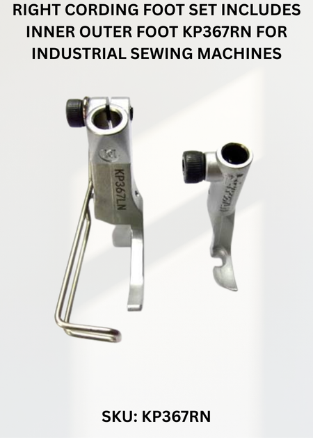 Right Cording Foot Set Includes Inner Outer Foot KP367RN for Industrial Sewing Machines