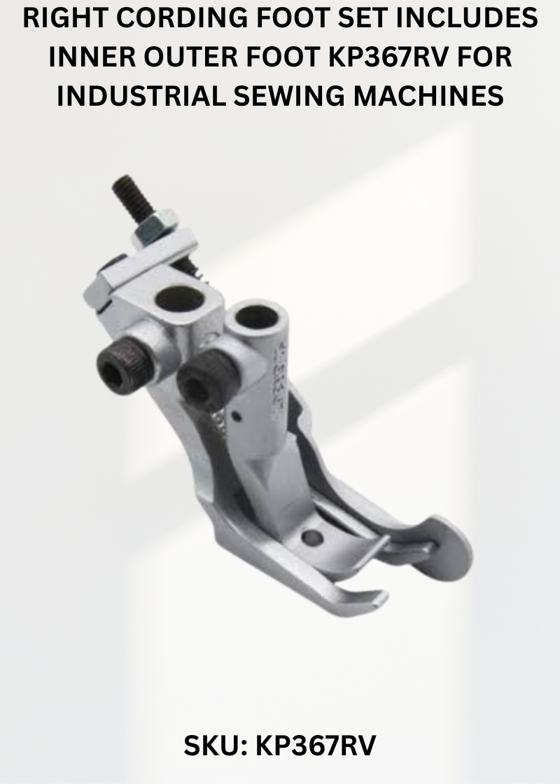 Right Cording Foot Set Includes Inner Outer Foot KP367RV for Industrial Sewing Machines