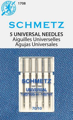 Schmetz Universal 5-pk sz10/70, 10pkg/box