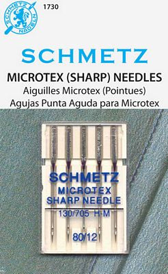 Schmetz Microtex 5pk sz12/80, 10pkg/box