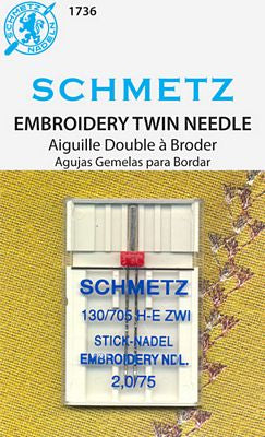 Schmetz Double Machine Embroidery 1-pk sz2.0/75