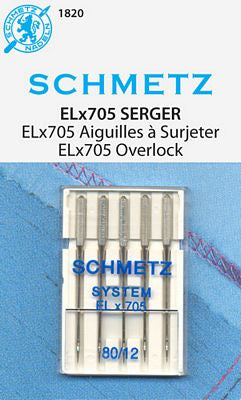 Schmetz Elna ELX705 5-pk sz12/80, 10pkg/box