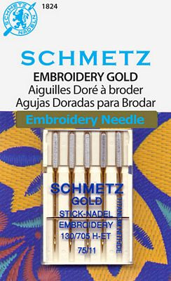 Schmetz Gold Embroidery 5-pk sz11/75, 10pkg/box
