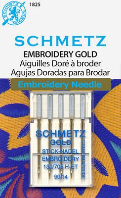 Schmetz Gold Embroidery 5-pk sz14/90, 10pkg/box