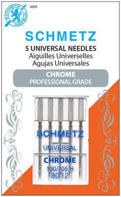 Schmetz Chrome Universal 80/12 Carded 5 Pack