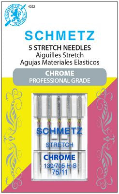 Schmetz Chrome Stretch 75/11 Carded 5 Pack