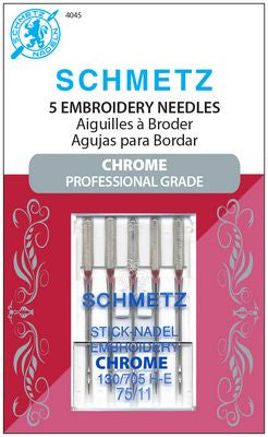 Schmetz Chrome Embroidery 75/11 Carded 5 Pack