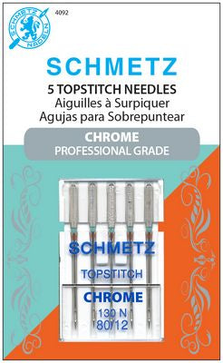 Schmetz Chrome Topstitch 80/12 Carded 5 Pack