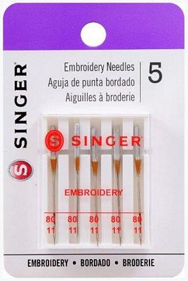 Needles Singer Machine Embroidery 5 pk