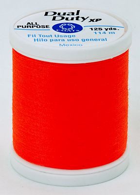 Coats & Clark Dual Duty XP 125yds 3/box, Neon Orange