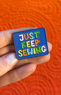 Sassafras Lane Designs Just Keep Sewing Enamel Pin
