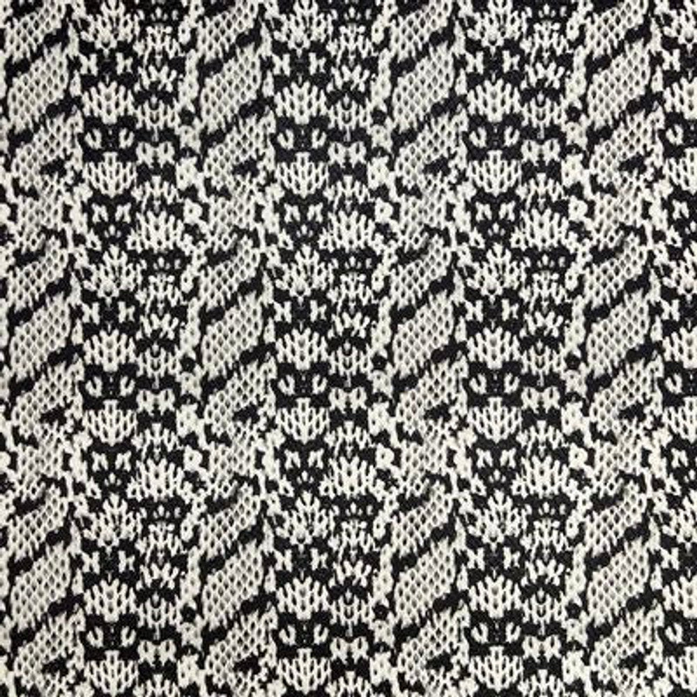 Simply Classic Faux Abstract Geometric- Black/Cream 18 in x 54 in
