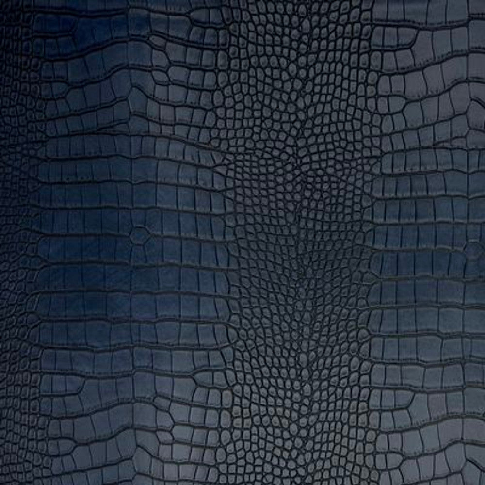 Simply Classic Faux Large Scale Crocodile-Navy 18 in x 54 in