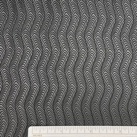Simply Classic Faux Leather-Geometric Wave Black 18 in x 54 in