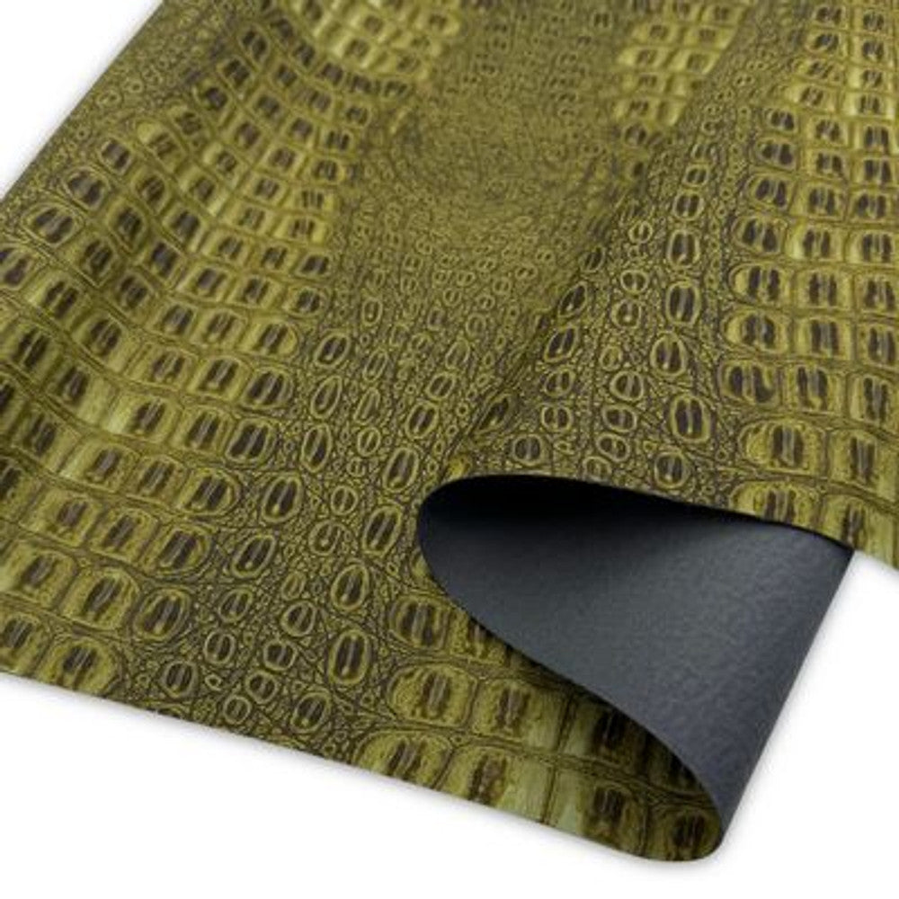 Simply Classic Aged Matte Faux Crocodile - Olive 18 in x 54 in