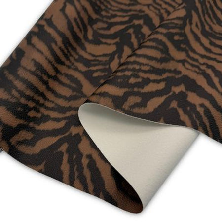 Simply Classic Zebra Print Faux Leather - Brn/B 18 in x 54 in