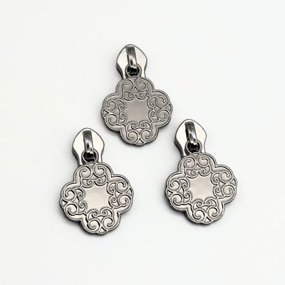 Simply Classic Zipper Pull #5 Floral - Nickel 5pk