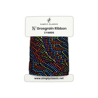 Simply Classic .5 in Grosgrain Ribbon - Neon Pennant Flags