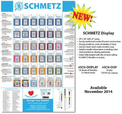 Display Schmetz Carded with 36 Boxes of Needles