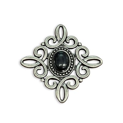 Simply Classic Scroll Concho 1 1/2" Nickel/Black