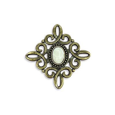 Simply Classic Scroll Concho 1 1/2" Bronze/White