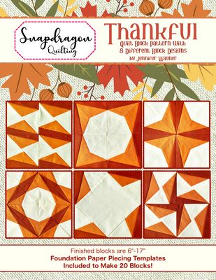 Snapdragon Quilting Thankful Quilt Block Pattern
