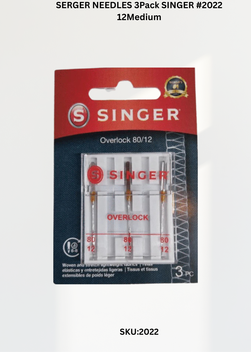 SERGER NEEDLES 3Pack SINGER #2022 12Medium