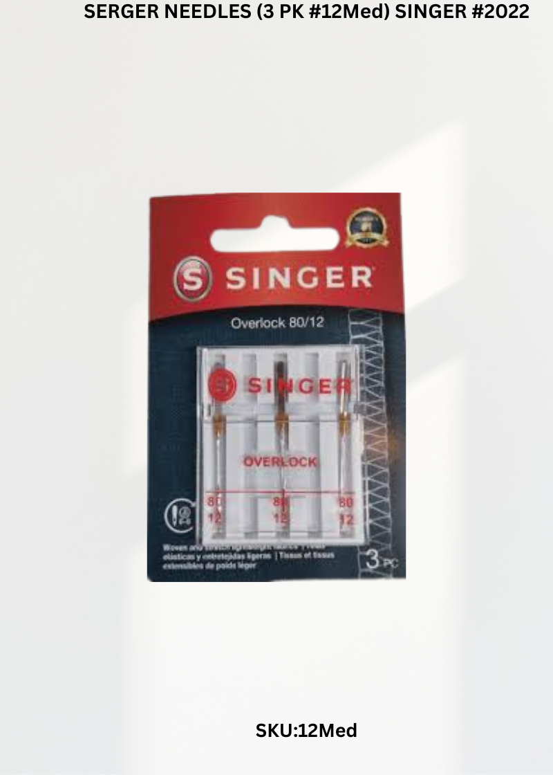 SERGER NEEDLES (3 PK #12Med) SINGER #2022