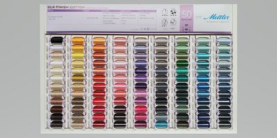 Mettler Silk Finish Cotton 50wt Thread Display