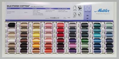 Mettler Silk Finish Cotton 50wt Thread Display