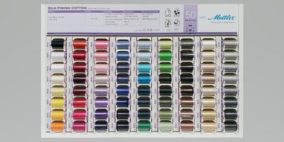 Mettler Silk Finish Cotton 50wt Thread Display