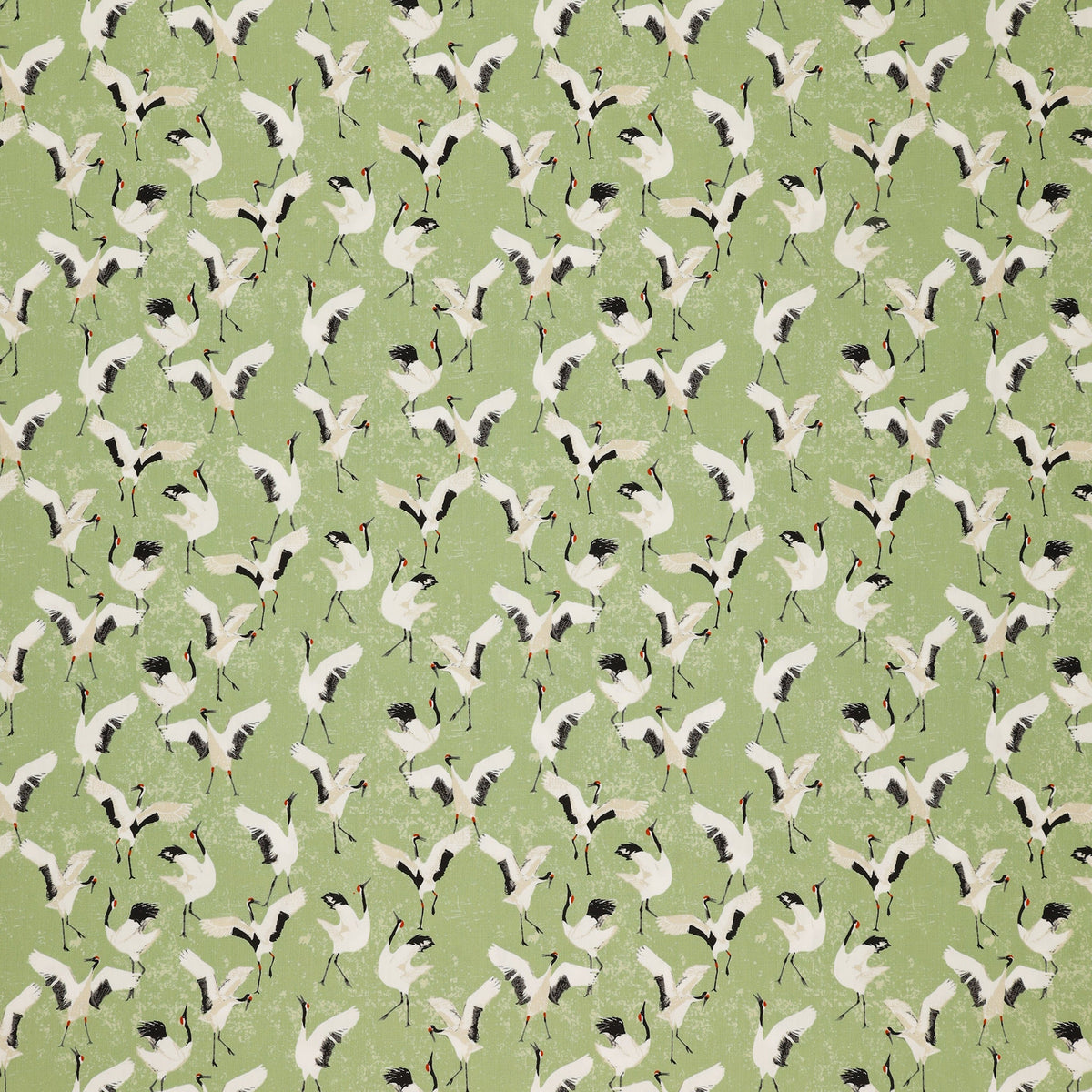 Soar Fabric Collection - Dancing Cranes Jade