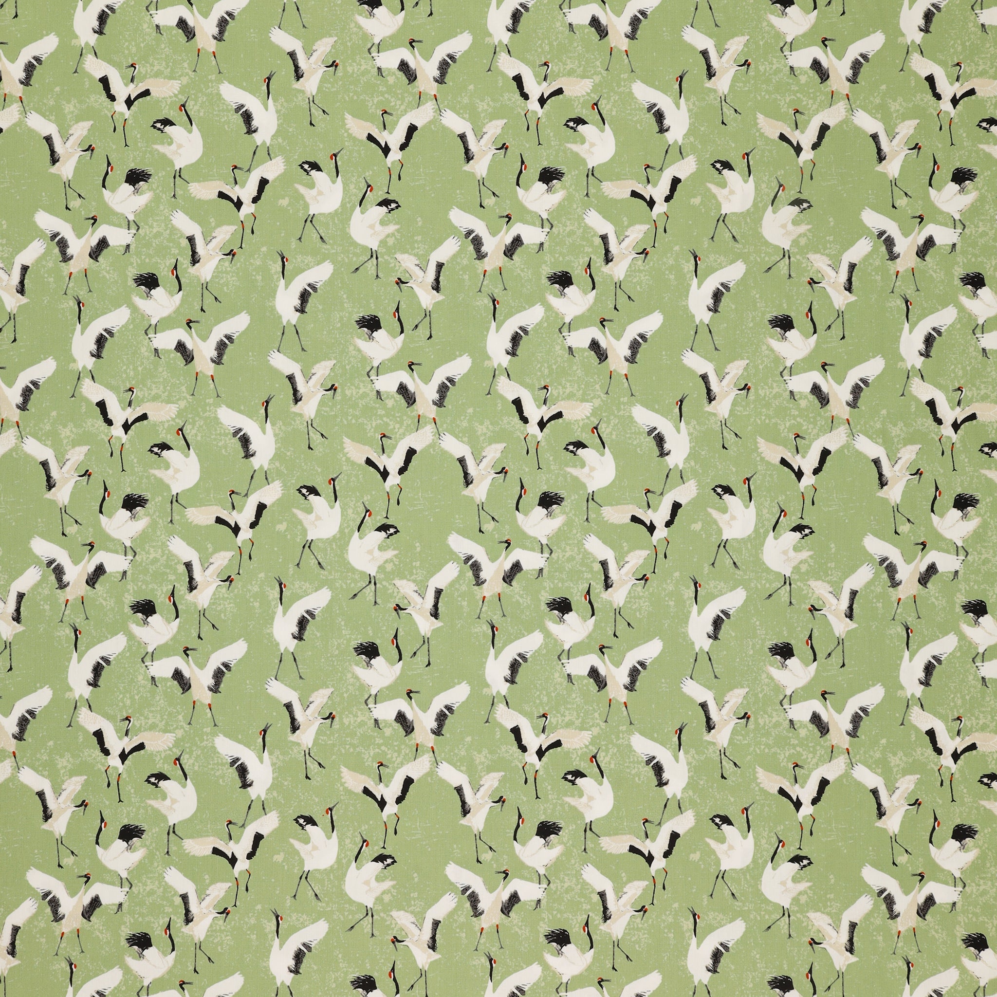 Soar Fabric Collection - Dancing Cranes Jade